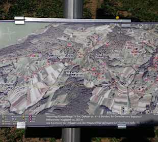 Wegplan vom Weinweg der Sinne