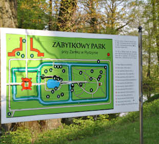 Plan parku w Rydzynie.