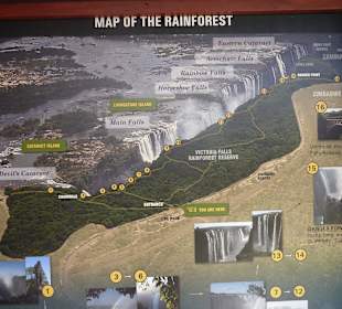 Übersichtstafel an der entrance station Zimbabwe