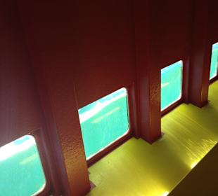 Sichtfenster im Bootsrumpf