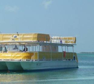 "Transportmittel" zur Insel Contoy