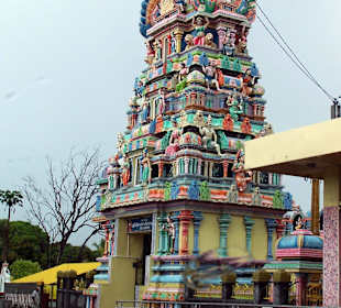 Ein Tamilentempel in Mahébourg