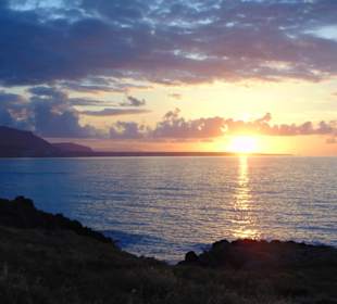 Sonnenuntergang am Strand von Malia