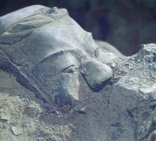 Das Gesicht eines Terrakotta-Kriegers