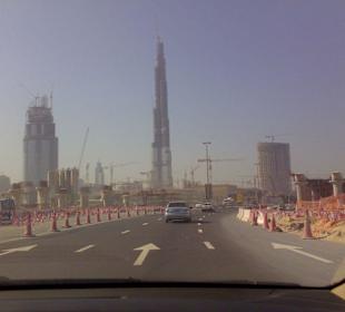 Burj Dubai von der Business Bay Seite.