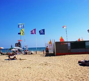 Am Hauptstrand Surfschulen etc.