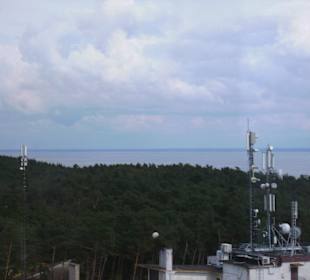 Blick vom Leuchtturm über Haff nach Frombork