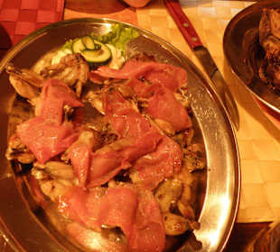 Žabe na žiare s pršutom