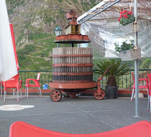 Auf der Terrasse des Restaurants