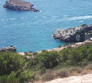 Aussicht auf das Meer gerade nach unten