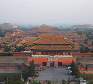 Widok z góry w parku na Zakazane Miasto.