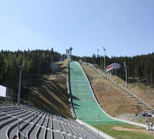 Blick hoch zur Schanze