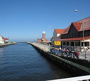 Blick von der Zugbrücke auf die Mündung der Wipper