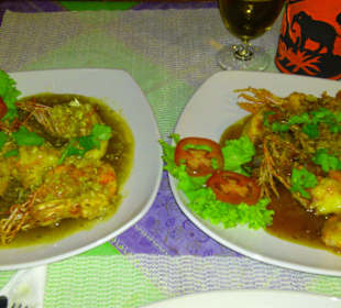 Prawns in zweierlei Marinaden