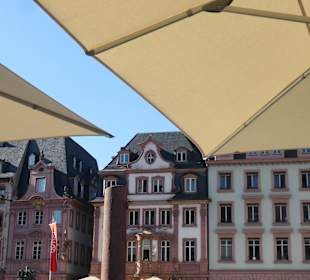 Blick vom Dom-Café über den Markt hinweg