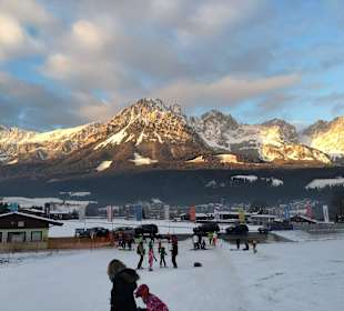 Blick vom Übungsberg auf den Wilden Kaiser