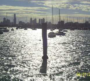 Blick von St. Kilda nach Melbourne