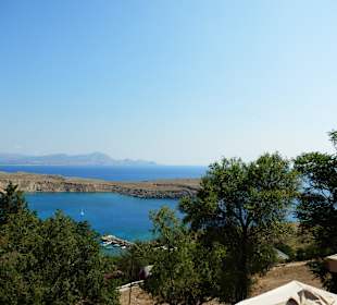 Ausblick von der Akropolis in Lindos. Traumhaft