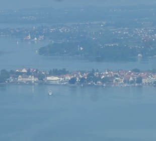Blick auf Lindau bei Fahrt mit der Pfänderbahn