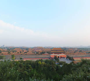 Widok z góry w parku na Zakazane Miasto.