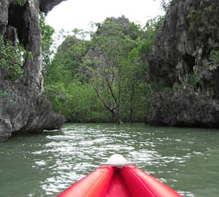Kanufahren in der Phangnga Bucht