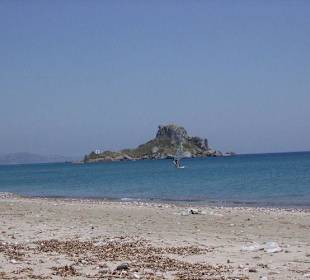 Blick auf den Felsen von Kefalos