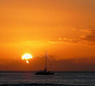 Sonnenuntergang vor dem "Rock's"