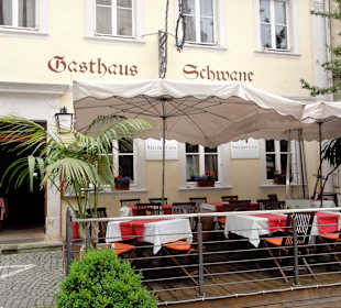 Die Außenterrasse des Restaurants