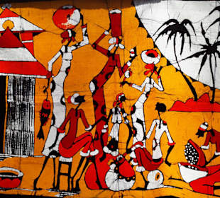 Not only candles - Batik- Tücher auf dem Markt