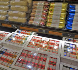 Marzipanauswahl im Café Niederegger