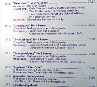 Speisekarte