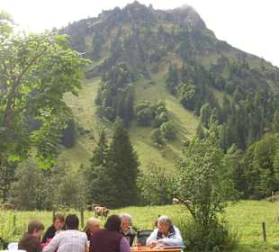 Vom Giebelhaus, Blick in die Berge