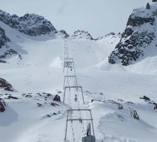 Schlepper auf dem Gletscher 