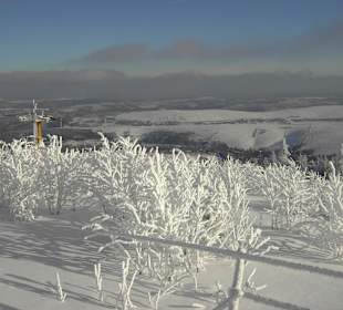 Frost auf dem 1214 Meter hohen Fichtelberg