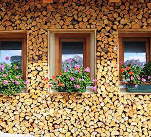 Holz vor der Hütten