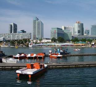 Die Donauinsel mit Skyline