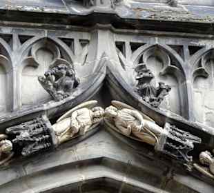 Detail der Fassade des Aachener Doms