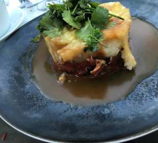 "Sülze" mit Fleisch, Pilzen & Kartoffeln