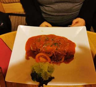 Gebratener Schweinerücken mit Paprikarahmsoße 10,8