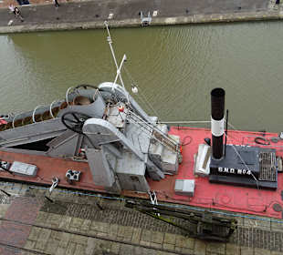 Eimerkettenbagger, noch mit Dampf betrieben