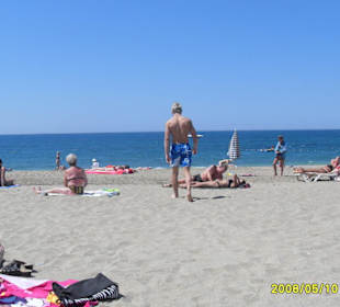 Der schöne Strand beim Hotel Kleopatra Celine