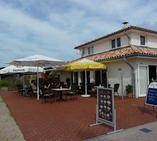 Shops and Restaurants at Sea Front in Dahme