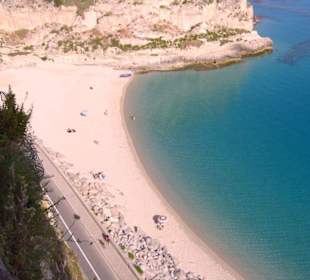 Strand in Tropea von oben gesehen