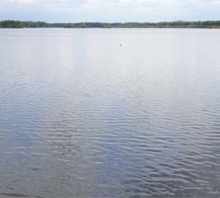 Blick über das Wasser der Thülsfelder Talsperre