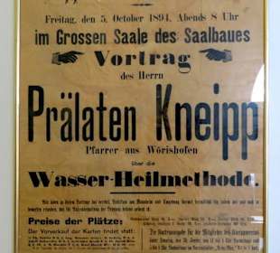 Historisches Plakat für einen Vortrag von Kneipp
