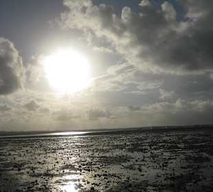 Sonnenuntergang von der Insel aus