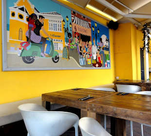 Blick auf die Außenplätze