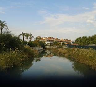 Ein richtiger Kloakeneinfluss am Ende des Strande