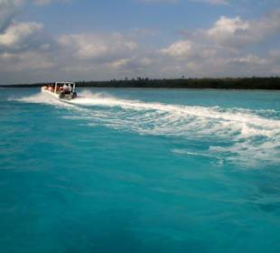 Mit Speedbooten geht es zurück