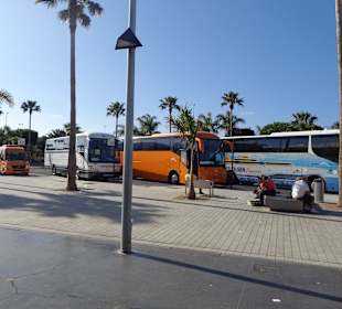 Bushaltestelle vor dem Gebäude